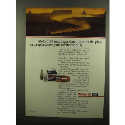 1989 Ford Motorcraft Parts Ad - Not Place to Bite Dust