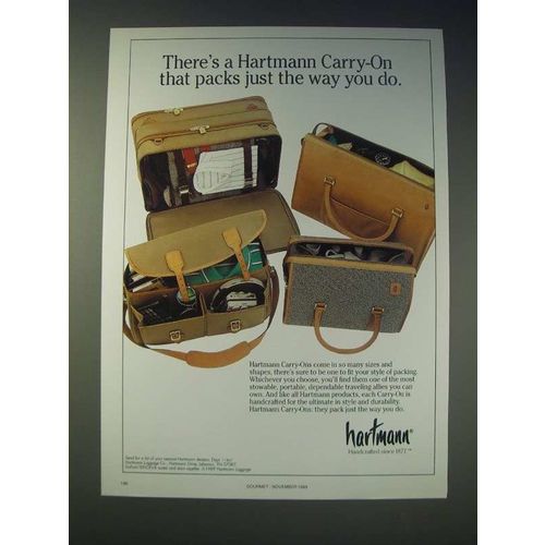 1989 Hartmann Carry-On Luggage Ad - packs just the way you do