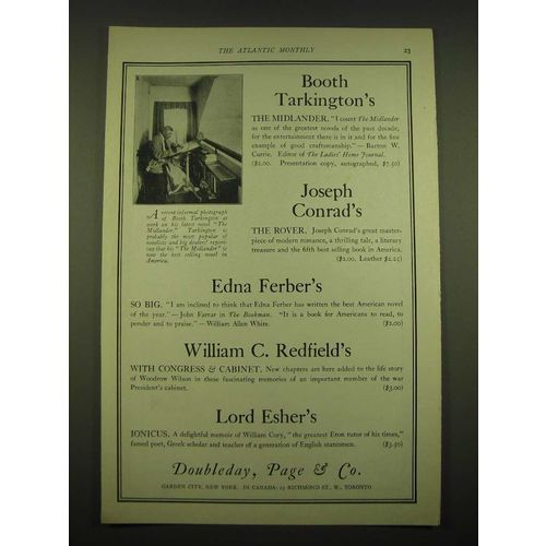 1924 Doubleday, Page & Co. Ad - Booth Tarkington's The Midlander.