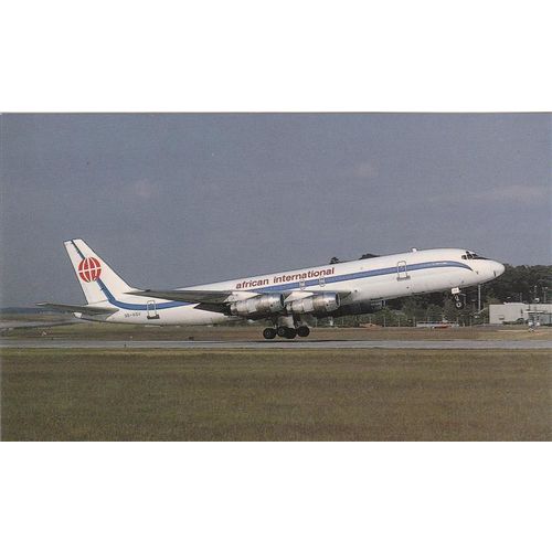 African International Douglas DC8 F 54 Civil Aircraft Postcard (A20029)