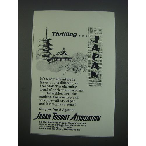 1957 Japan Tourist Association Ad - Thrilling