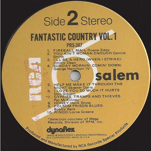 RCA #PRS-387 "Fantastic Country Volume 1" - 20 Hits; 20 Stars