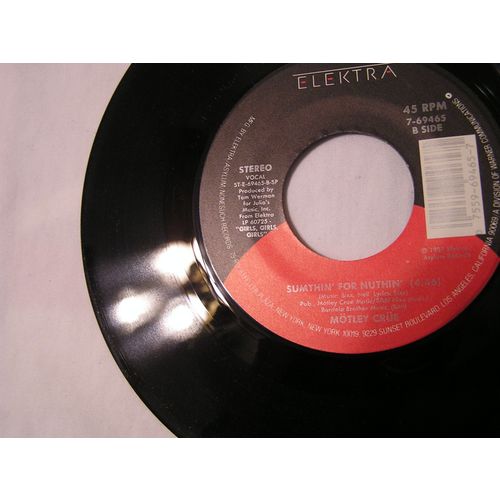 Motley Cue 45 & Picture Sleeve-GIRLS GIRLS GIRLS/SUMTHIN' FOR NUTHIN' STEREO