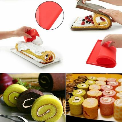 Swiss DIY Roll Pad Non-stick Silicone Oven Mat Safety Baking Trays Cake Tool UK