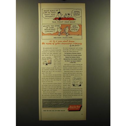 1950 America Fore Insurance Ad - cartoon by Don Herold - 10 to 1 you don't know