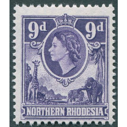 Northern Rhodesia 1953 9d violet SG 69 unused