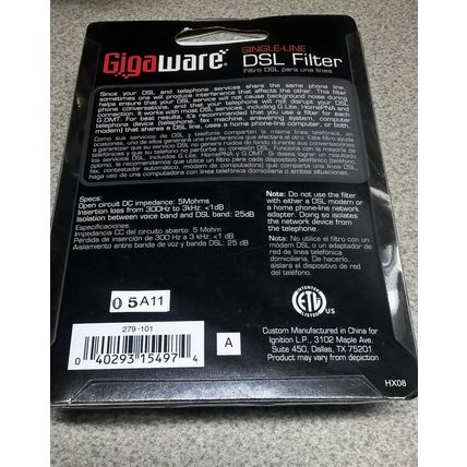 Genuine Radio Shack (279-101) ADSL Telephone Broadband Filter Accessory 2790101