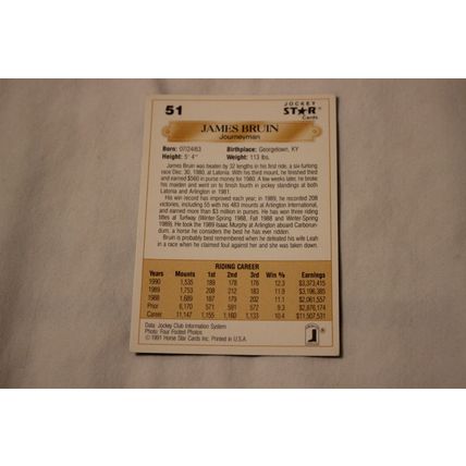 James Bruin 1991 Jockey Star NO. 51