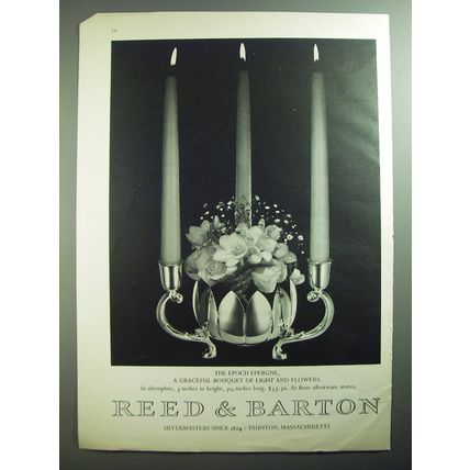 1970 Reed & Barton Epoch Epergne Ad - A graceful bouquet of light and flowers