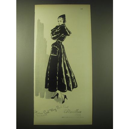1948 Revillon Furs Advertisement - Hudson Seal Wing Back Coat