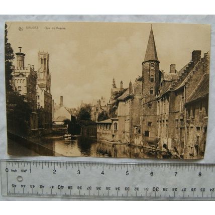 Vintage illustration - Bruges, Quai du Rosaire, Photocarte No. 21