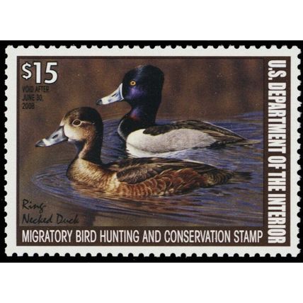 RW74, $15.00 Ring Necked Duck Stamp VF OG NH - Stuart Katz