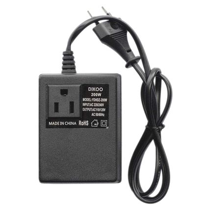 TRANSFORMADOR CORRIENTE 200W PARA USAR EQUIPOS AMERICANOS 110V EN ESPAÑA YHDDZ