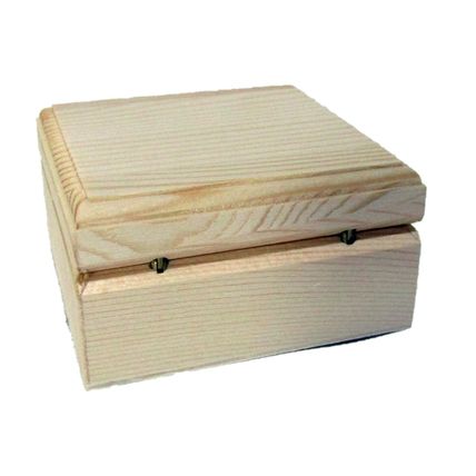 Wooden Jewellery Box Magnetic Closer 9x9x5cm High Quality Craft Decorate CR62