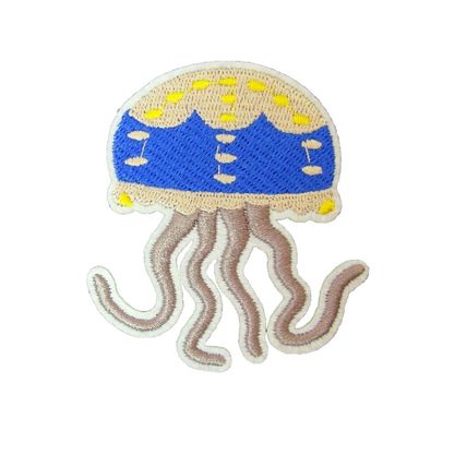 Jellyfish Iron On Patch Badge motif applique Sea Life 7 cm X 6 CM Motif P561