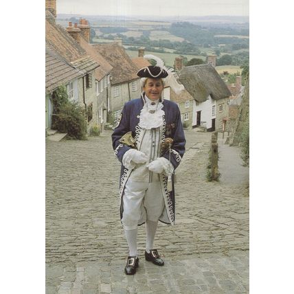 Bob Scott Town Crier Of Shaftesbury Dorset at Gold Hill Postcard