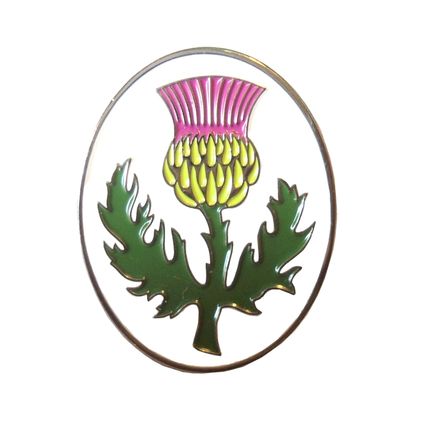 Thistle Flower Scottish Celtic Devotion Bravery Strength Symbol 30mm Metal Badge