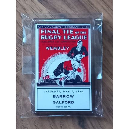 1938 Rugby League Challenge Cup Final fridge magnet - Barrow vs Salford