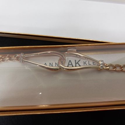 Anne Klein Chunky Gold Plated Unusual Rope Knot Chain Matte Vintage Bracelet NEW