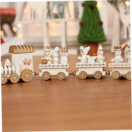 White Wooden Christmas Train Ornament Wooden Christmas Train Toy