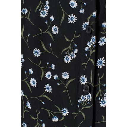 New HM Divided Baby-Doll Dress, Black Floral Size 10