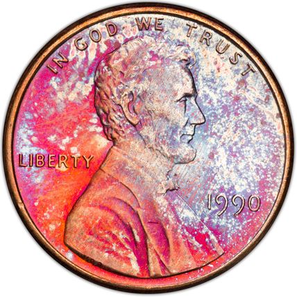1990-P LINCOLN MEMORIAL CENT PENNY NICELY TONED GEM BEAUTY UNC