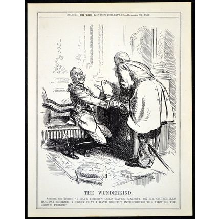 WUNDERKIND 1913 Frederick Henry Townsend Admiral von Tirpitz PUNCH CARTOON PAGE
