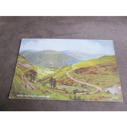Valentines Art Postcard -Horse Shoe Pass Llangollen - Artist E. Thompson A665