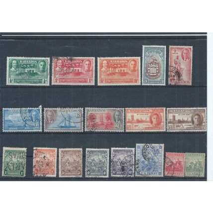 Barbados stamps. George VI used lot plus a few earlier (AC855)