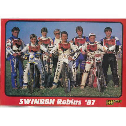 Speedway Star magazine : September 26, 1987. Swindon team photo & focus.