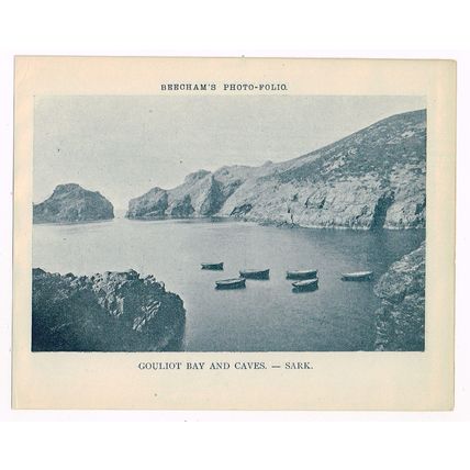 Sark Banquette Bay Gouliot Bay And Caves Channel Islands 1900 Antique Print