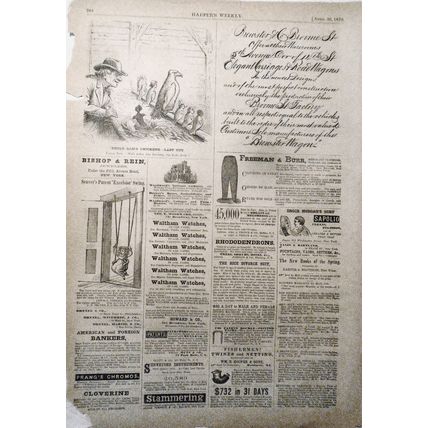 Uncle Sam's Chickens - Last Out. Harper's Weekly, April 30, 1870.