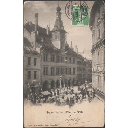 Hôtel de Ville, Lausanne, 1909 - Chiffelle CPA