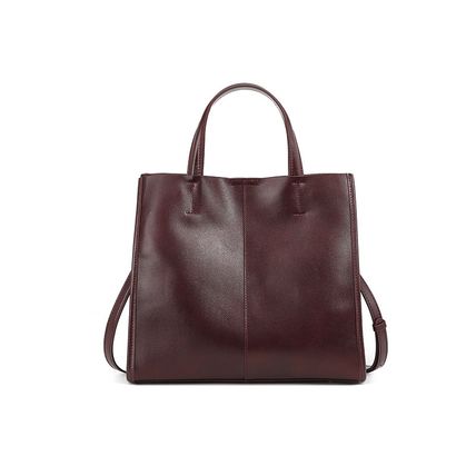 Women Genuine Leather Handbag Brown