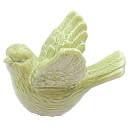 Green Ceramic Bird Figurine/Ornament 14 CM Flapping Wings Home Decor Gift