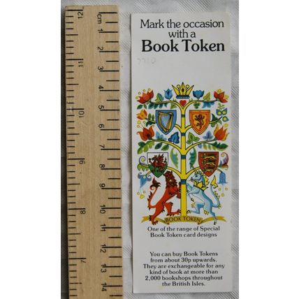 Vintage bookmark - Mark the occasion with a Book Token, Oxley, Alresford