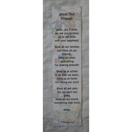 Cartoon prayer bookmark - Jesus our Friend!