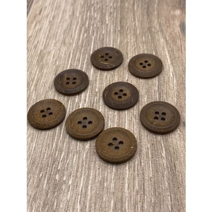 19mm Vintage Natural Wooden Buttons 4 Hole Cardigans Old Looking Sewing Knitting