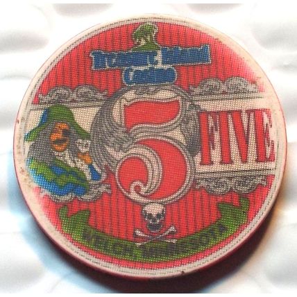 (1) $5. Treasure Island Casino Chip - Red Wing, Minnesota - 1990