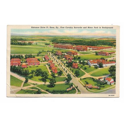 Postcard USA KY Kentucky Fort Knox Cavalry Barracks 1941 to 67th Armoured Regt