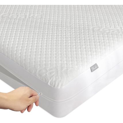 Queen Size Bamboo Rayon Mattress Protector with Zipper - 100% Waterproof Zippere