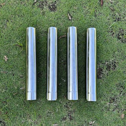 SOLOWILDER Thickness Stove Pipe Stainless Steel 4 Pcs Flue Chimney Extension Dia