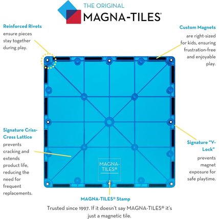 MAGNA-TILES Classic 100-Piece Magnetic Construction Set, the ORIGINAL Magnetic B