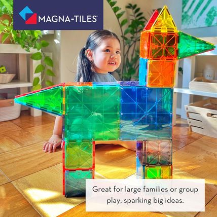 MAGNA-TILES Classic 100-Piece Magnetic Construction Set, the ORIGINAL Magnetic B
