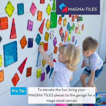 MAGNA-TILES Classic 100-Piece Magnetic Construction Set, the ORIGINAL Magnetic B