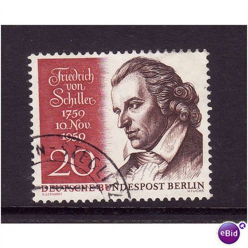 GERMANY WEST BERLIN 1959 20pf SCHILLER ( POET ) SG B185 FINE USED