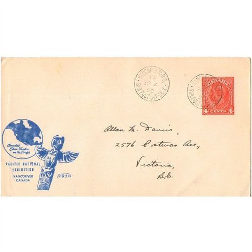 CANADA 1950 PREPAID 4c KINGE GEORGE VI PACIFIC NATIONAL EXHIBITION VANCOUVER