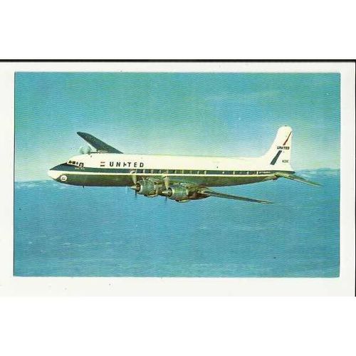 Aviation UNITED AIRLINES DC-7 Postcard by Colourpicture (P22000)