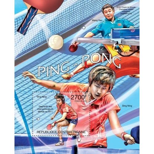 CENTRAL AFRICA 2011 SHEET MNH TABLE TENNIS PLAYERS PING PONG SPORTS 1A