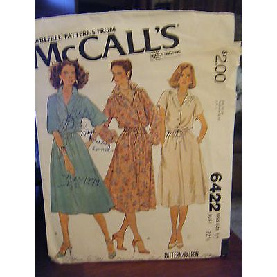 Vintage McCall's Misses Shirt Dresses Pattern - Size 10 Bust 32 1/2